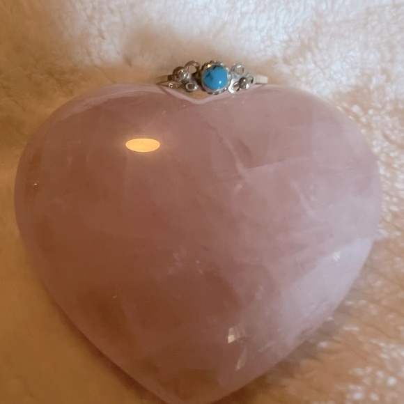 Genuine Turquoise Vintage Sterling Silver Ring - Picture 3 of 5